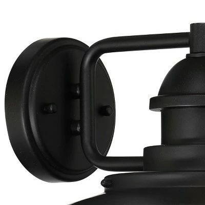 Franklin Iron Works Industrial Outdoor Wall Light Fixture Matte Black 8 1/2" LED Seedy Glass Damp Rated Exterior House Porch Patio 5 Franklin Iron Works Industrial Outdoor Wall Light Fixture Matte Black 8 1/2" LED Seedy Glass Damp Rated Exterior House Porch Patio - Image 3
