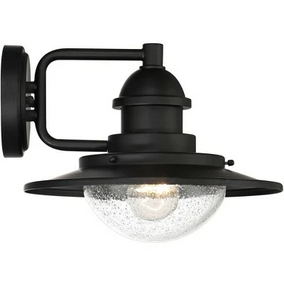 Franklin Iron Works Industrial Outdoor Wall Light Fixture Matte Black 8 1/2" LED Seedy Glass Damp Rated Exterior House Porch Patio 8 Franklin Iron Works Industrial Outdoor Wall Light Fixture Matte Black 8 1/2" LED Seedy Glass Damp Rated Exterior House Porch Patio - Image 6
