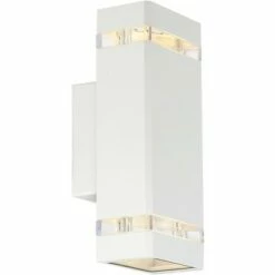 Possini Euro Design Modern Outdoor Wall Sconce Fixture White 10 1/2" Clear Glass Up Down for Exterior House Porch Patio Deck -Outdoor Lighting Sales Shop unnamed file 4278
