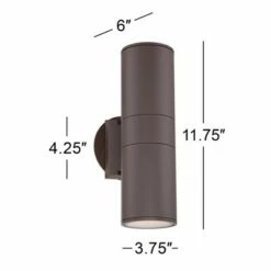 Possini Euro Design Modern Outdoor Wall Sconce Fixture Bronze 11 3/4" Tempered Glass Lens Up Down for Exterior House Porch Patio -Outdoor Lighting Sales Shop unnamed file 4293