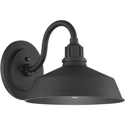 Franklin Iron Works Farmhouse Outdoor Barn Light Fixture Black 10 1/2" Dusk to Dawn Gooseneck for Exterior House Porch Patio Deck 6 Franklin Iron Works Farmhouse Outdoor Barn Light Fixture Black 10 1/2" Dusk to Dawn Gooseneck for Exterior House Porch Patio Deck - Image 4