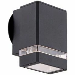 Possini Euro Design Modern Outdoor Wall Light Fixture Black Rectangular 6 1/4" Tempered Clear Glass Up Down for Exterior Porch -Outdoor Lighting Sales Shop unnamed file 4325