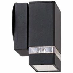 Possini Euro Design Modern Outdoor Wall Light Fixture Black Rectangular 6 1/4" Tempered Clear Glass Up Down for Exterior Porch -Outdoor Lighting Sales Shop unnamed file 4326