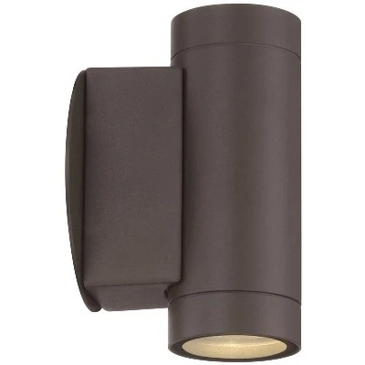 Possini Euro Design Modern Outdoor Wall Light Fixture Matte Bronze Cylinder 6 1/2" Tempered Glass Lens Up Down for Exterior House 7 Possini Euro Design Modern Outdoor Wall Light Fixture Matte Bronze Cylinder 6 1/2" Tempered Glass Lens Up Down for Exterior House - Image 5