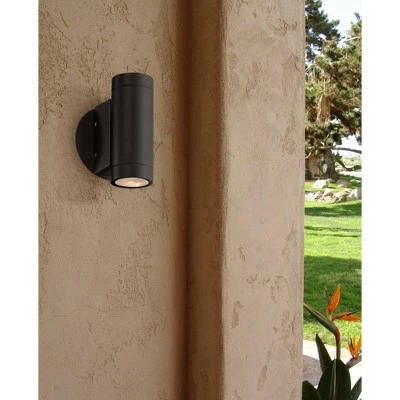 Possini Euro Design Modern Outdoor Wall Light Fixture Matte Bronze Cylinder 6 1/2" Tempered Glass Lens Up Down for Exterior House 8 Possini Euro Design Modern Outdoor Wall Light Fixture Matte Bronze Cylinder 6 1/2" Tempered Glass Lens Up Down for Exterior House - Image 6