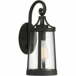 Franklin Iron Works Industrial Outdoor Wall Light Fixture Black Metal 15 1/2" Clear Seedy Glass for Exterior House Porch Outside -Outdoor Lighting Sales Shop unnamed file 4337