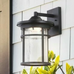JONATHAN Y LED Glass/Metal Outdoor Wall Lantern Crackled Sconce Black - Jonathan Y -Outdoor Lighting Sales Shop unnamed file 4343