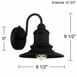 Possini Euro Design Modern Outdoor Barn Light Fixture Textured Black Dusk to Dawn 9 1/2" Exterior House Barn Porch Patio Outside -Outdoor Lighting Sales Shop unnamed file 4360