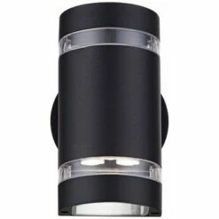 Possini Euro Design Modern Outdoor Wall Light Fixture LED Black 7 3/4" Tempered Clear Glass Up Down for Exterior House Porch -Outdoor Lighting Sales Shop unnamed file 4369