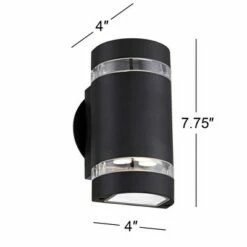 Possini Euro Design Modern Outdoor Wall Light Fixture LED Black 7 3/4" Tempered Clear Glass Up Down for Exterior House Porch -Outdoor Lighting Sales Shop unnamed file 4372