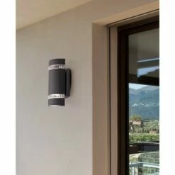 Possini Euro Design Modern Outdoor Wall Light Fixture LED Black 7 3/4" Tempered Clear Glass Up Down for Exterior House Porch -Outdoor Lighting Sales Shop unnamed file 4373