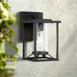 Minka Lavery Trescott 11 1/2" High Black Outdoor Wall Light