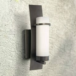 Minka Lavery Arcus Truth 16" High Smoke Iron Outdoor Wall Light