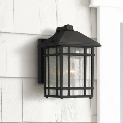 Kathy Ireland Sierra Craftsman 11"H Black Dusk-Dawn Outdoor Wall Light 2 Kathy Ireland Sierra Craftsman 11"H Black Dusk-Dawn Outdoor Wall Light