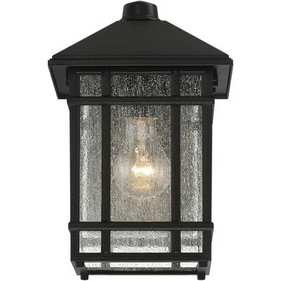 Kathy Ireland Sierra Craftsman 11"H Black Dusk-Dawn Outdoor Wall Light 4 Kathy Ireland Sierra Craftsman 11"H Black Dusk-Dawn Outdoor Wall Light - Image 3