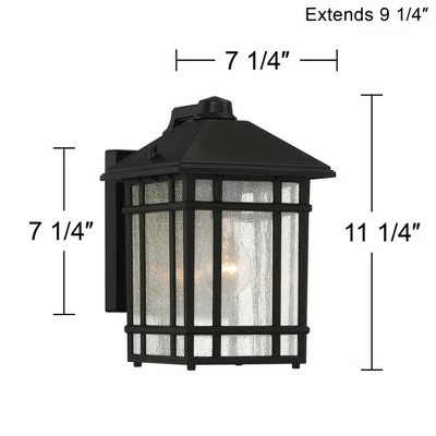 Kathy Ireland Sierra Craftsman 11"H Black Dusk-Dawn Outdoor Wall Light 7 Kathy Ireland Sierra Craftsman 11"H Black Dusk-Dawn Outdoor Wall Light - Image 6