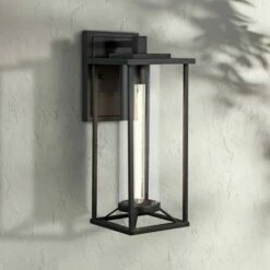 Minka Lavery Trescott 17 1/4" High Black Outdoor Wall Light