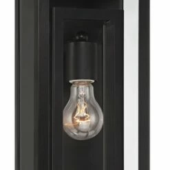 Possini Euro Design Modern Outdoor Wall Light Fixture Black Metal 16 1/2" Clear Glass for Exterior House Porch Patio Outside Deck -Outdoor Lighting Sales Shop unnamed file 4473