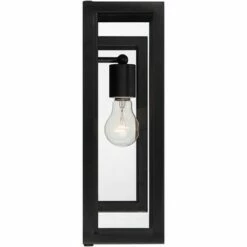 Possini Euro Design Modern Outdoor Wall Light Fixture Black Metal 16 1/2" Clear Glass for Exterior House Porch Patio Outside Deck -Outdoor Lighting Sales Shop unnamed file 4476