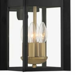 Franklin Iron Works Industrial Outdoor Wall Light Fixture Warm Brass Black Metal 17" Clear Glass Exterior House Patio Outside Deck -Outdoor Lighting Sales Shop unnamed file 4506