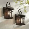 John Timberland Outdoor Wall Lights Set of 2 Fixture Carriage Style Bronze 12 1/2" Clear Glass Lantern Exterior House Porch Patio -Outdoor Lighting Sales Shop unnamed file 452