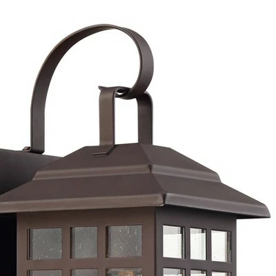 John Timberland Outdoor Wall Lights Set of 2 Fixture Carriage Style Bronze 12 1/2" Clear Glass Lantern Exterior House Porch Patio 4 John Timberland Outdoor Wall Lights Set of 2 Fixture Carriage Style Bronze 12 1/2" Clear Glass Lantern Exterior House Porch Patio - Image 2