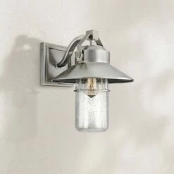 Feiss Boynton 15 1/2" High Brushed Steel Outdoor Wall Light