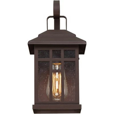 John Timberland Outdoor Wall Lights Set of 2 Fixture Carriage Style Bronze 12 1/2" Clear Glass Lantern Exterior House Porch Patio 5 John Timberland Outdoor Wall Lights Set of 2 Fixture Carriage Style Bronze 12 1/2" Clear Glass Lantern Exterior House Porch Patio - Image 3