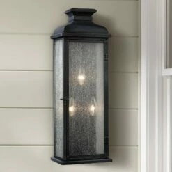 Feiss Pediment 24" High Zinc 3-Light Outdoor Wall Light