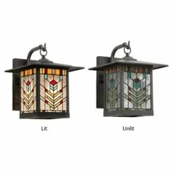 11.75" 1-Light Mission Style Outdoor Wall Lantern Sconce Oil Rubbed Bronze - River of Goods -Outdoor Lighting Sales Shop unnamed file 4641