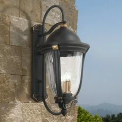 Minka Lavery Peale Street 33" H Sand Coal and Vermeil Gold Outdoor Wall Light