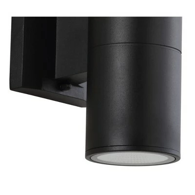 JONATHAN Y 6" LED Metal/Glass Cylinder Outdoor Sconce with Black - Jonathan Y 4 JONATHAN Y 6" LED Metal/Glass Cylinder Outdoor Sconce with Black - Jonathan Y - Image 3