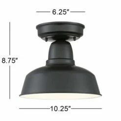 John Timberland Rustic Outdoor Ceiling Light Fixture Urban Barn Farmhouse Black 10 1/4" for House Porch Patio -Outdoor Lighting Sales Shop unnamed file 4680