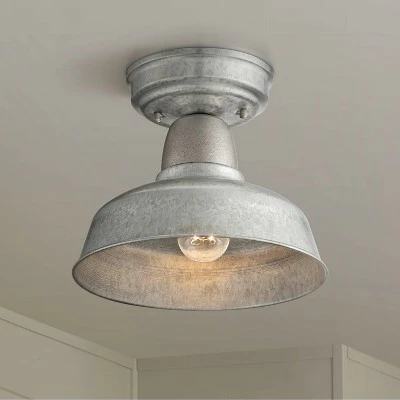 John Timberland Rustic Outdoor Ceiling Light Fixture Semi Flush Urban Barn Farmhouse Galvanized 10 1/4" for Porch Kitchen 3 John Timberland Rustic Outdoor Ceiling Light Fixture Semi Flush Urban Barn Farmhouse Galvanized 10 1/4" for Porch Kitchen