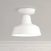 John Timberland Farmhouse Outdoor Ceiling Light Fixture Urban Barn White Metal 10 1/4" for Exterior House Porch Patio