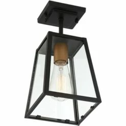 John Timberland Modern Outdoor Ceiling Light Fixture Mystic Black Gold 6" Clear Glass Panels Exterior House Porch Patio Outside -Outdoor Lighting Sales Shop unnamed file 4697