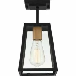 John Timberland Modern Outdoor Ceiling Light Fixture Mystic Black Gold 6" Clear Glass Panels Exterior House Porch Patio Outside -Outdoor Lighting Sales Shop unnamed file 4698