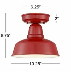 John Timberland Farmhouse Outdoor Ceiling Light Fixture Urban Barn Red Metal 10 1/4" for Exterior House Porch Patio -Outdoor Lighting Sales Shop unnamed file 4702