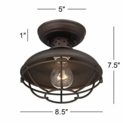 Franklin Iron Works Rustic Outdoor Ceiling Light Fixture Bronze 8 1/2" Caged for Exterior Entryway Porch -Outdoor Lighting Sales Shop unnamed file 4714