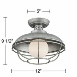 Franklin Iron Works Rustic Farmhouse Outdoor Ceiling Light Galvanized Steel Cage 12" White Glass Orb for Exterior House Porch 10 Franklin Iron Works Rustic Farmhouse Outdoor Ceiling Light Galvanized Steel Cage 12" White Glass Orb for Exterior House Porch -Outdoor Lighting Sales Shop unnamed file 4718