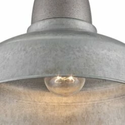 John Timberland Industrial Farmhouse Outdoor Ceiling Light Fixtures Set of 2 Galvanized Metal 8 3/4" Exterior House Porch Patio