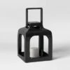 Smith & Hawken 6.5" x 5" Aluminum Cast Metal Pillar Outdoor Lantern Black - Smith & Hawken™