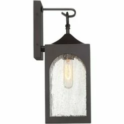 Possini Euro Design Modern Outdoor Wall Light Fixture Bronze Lantern 16 1/2" Seedy Glass for Exterior House Porch Patio Deck -Outdoor Lighting Sales Shop unnamed file 487
