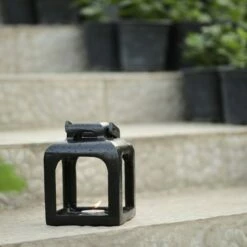 Smith & Hawken 6.5" x 5" Aluminum Cast Metal Pillar Outdoor Lantern Black - Smith & Hawken™ -Outdoor Lighting Sales Shop unnamed file 4871