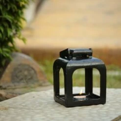 Smith & Hawken 6.5" x 5" Aluminum Cast Metal Pillar Outdoor Lantern Black - Smith & Hawken™ -Outdoor Lighting Sales Shop unnamed file 4872