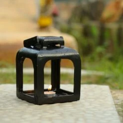 Smith & Hawken 6.5" x 5" Aluminum Cast Metal Pillar Outdoor Lantern Black - Smith & Hawken™ -Outdoor Lighting Sales Shop unnamed file 4874