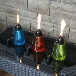 Sunnydaze Decor Sunnydaze Outdoor Refillable Glass Tabletop Torches with Long-Lasting Fiberglass Wicks - Blue, Orange, and Green - 3pc 13 Sunnydaze Decor Sunnydaze Outdoor Refillable Glass Tabletop Torches with Long-Lasting Fiberglass Wicks - Blue, Orange, and Green - 3pc -Outdoor Lighting Sales Shop unnamed file 4903