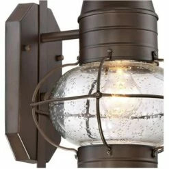 John Timberland Nautical Outdoor Light Fixture Oil Rubbed Bronze Lantern 19 3/4" Clear Seedy Glass Motion Security Sensor for Porch Patio -Outdoor Lighting Sales Shop unnamed file 491