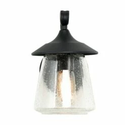 9.8" Metal/Glass Outdoor Lamp Black - LNC -Outdoor Lighting Sales Shop unnamed file 4953