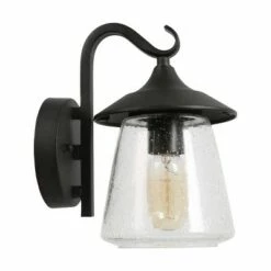 9.8" Metal/Glass Outdoor Lamp Black - LNC -Outdoor Lighting Sales Shop unnamed file 4954
